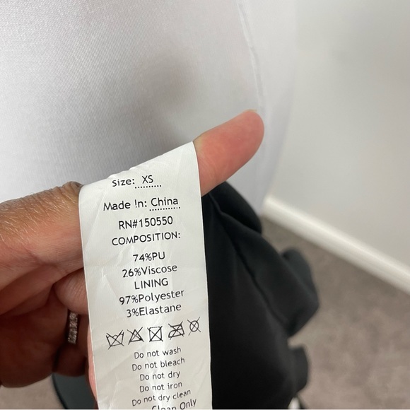 House Of CB Thalia Vegan Leather Ruffle Hem Mini Dress Size XSmall - Picture 6 of 11